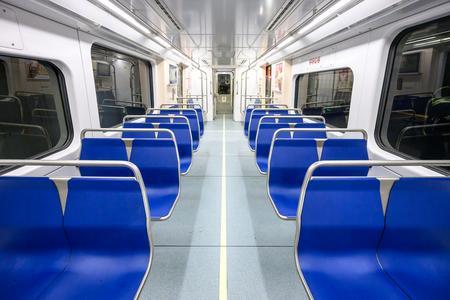 Photo of seats inside MTA's new Metro Subway railcars